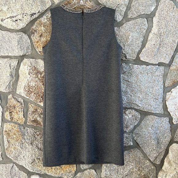 NWOT Cynthia Rowley Gray Embellished Neckline Shift Dress - Picture 8 of 9